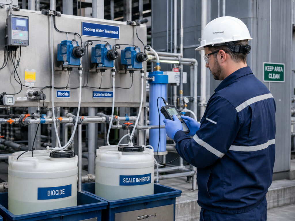 Engineer adjust water chemistry