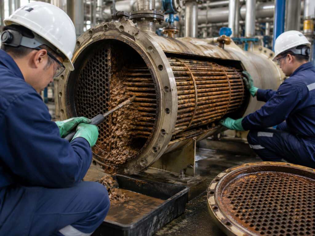 Industrial maintenance on heat exchanger