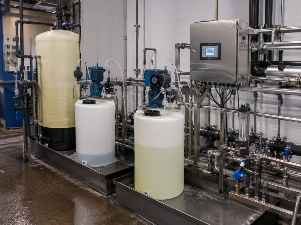 Industrial chemical dosing equipment setup