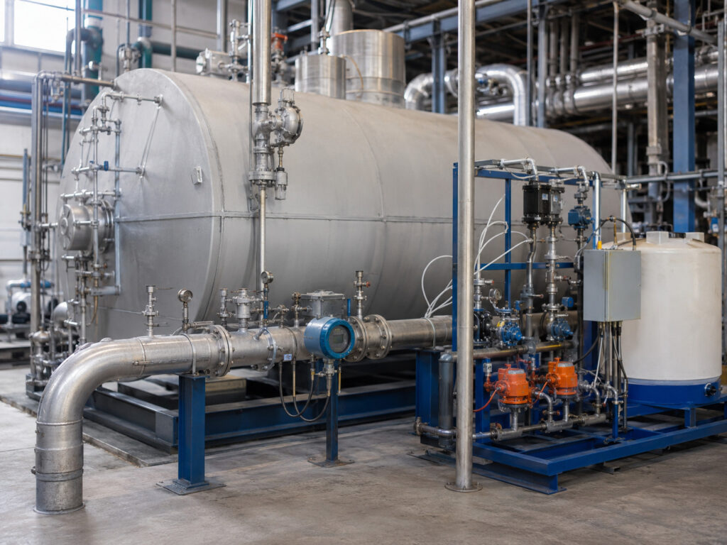 Industrial plant mechanical room interior